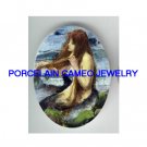 JOHN WATERHOUSE VICTORIAN MERMAID CAMEO PORCELAIN CAB