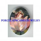 ROCOCO LOTUS WATER LILY FAIRY * UNSET CAMEO PORCELAIN CAB