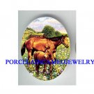 MARE AND COLT HORSE SPRING FARM* UNSET CAMEO PORCELAIN CAB