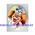 SMILING HAPPY CLOWN AMERICAN FLAG HAT * UNSET CAMEO PORCELAIN CAB