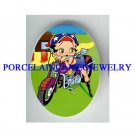 BETTY BOOP MOTORCYCLE BIKER UNSET CAMEO PORCELAIN CAB
