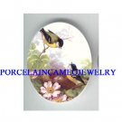ROBIN BIRD FAMILY EGG NEST * UNSET CAMEO PORCELAIN CAB