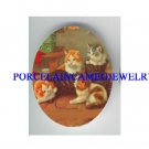 VICTORIAN KITTY CAT IN BOOTS* UNSET CAMEO PORCELAIN CAB