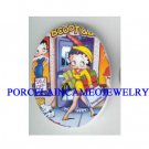 SHOPPING BETTY BOOP WITH DOG * UNSET CAMEO PORCELAIN CAB