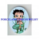 BETTY BOOP MERMAID* UNSET CAMEO PORCELAIN CAB