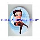 SEXY BETTY BOOP SITTING ON THE MOON* UNSET CAMEO PORCELAIN CAB