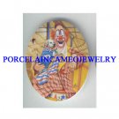HAPPY CLOWN WITH CIRCUS DOG PORCELAIN CAMEO CAB