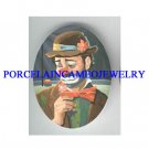 SAD CIRCUS WITH FLOWER* UNSET CAMEO PORCELAIN CAB