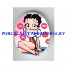 BETTY BOOP SEXY LIPS KISSES* UNSET CAMEO PORCELAIN CAB