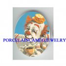 CIRCUS CLOWN DRINK COFFEE UNSET CAMEO PORCELAIN CAB