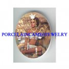 EGYPT QUEEN WITH LION COUPLE* UNSET CAMEO PORCELAIN CAB