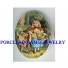 LITTLE RED RIDING HOOD WITH WOLF * UNSET CAMEO PORCELAIN CAB