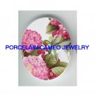 HUMMINGBIRD WITH HYDRANGEA BERRY  * UNSET CAMEO PORCELAIN CAB
