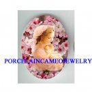 MOTHER HOLDING BABY CHERRY BLOSSOMS CAMEO PORCELAIN CAB