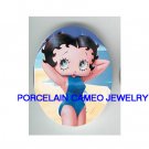 BETTY BOOP BLUE BATHING SUIT   * UNSET CAMEO PORCELAIN CAB