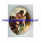 2 LOVER ANGEL COUPLE UNSET CAMEO PORCELAIN CAB 30X40MM
