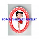 HELLO BETTY BOOP* UNSET CAMEO PORCELAIN CAB 30X40MM