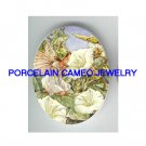 VICTORIAN MORNING GLORY FLOWER FAIRY * UNSET CAMEO PORCELAIN CAB