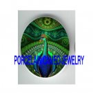 ART DECO NOUVEAU PEACOCK UNSET PORCELAIN CAMEO CABOCHON