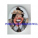 SAD FACE CIRCUS CLOWN * UNSET CAMEO PORCELAIN CAB