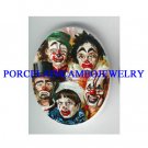 5 CIRCUS CLOWN FACE COLLAGE* UNSET CAMEO PORCELAIN CAB