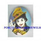 YELLOW HAT CIRCUS CLOWN * UNSET CAMEO PORCELAIN CAB