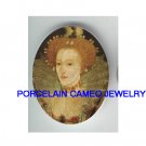 JEWELED QUEEN ELIZABETH * UNSET CAMEO PORCELAIN CAB