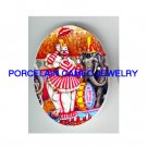 CIRCUS CLOWN UMBRELLA ELEPHANT* UNSET CAMEO PORCELAIN CAB