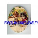 2 VICTORIAN KITTY CAT TEA PARTY COOKIE PORCELAIN CAMEO