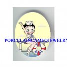 BETTY BOOP NAVY SAILOR* UNSET CAMEO PORCELAIN CAB