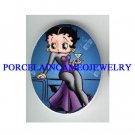 BETTY BOOP COCKTAIL PURPLE DRESS* UNSET CAMEO PORCELAIN CAB