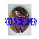 JAPAN GEISHA ORIENTAL LADY PINK DRESS* UNSET PORCELAIN CAMEO CAB