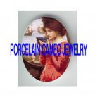 JOHN WATERHOUSE RED DRESS LADY DRINKING * UNSET PORCELAIN CAMEO CAB