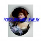 VICTORIAN BLACK HAT LADY VIOLET* UNSET PORCELAIN CAMEO CAB