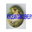 QUEEN VICTORIA WITH HER SISTER * UNSET PORCELAIN CAMEO CAB