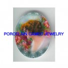 VICTORIAN LADY SMELL ROSE * UNSET PORCELAIN CAMEO CAB