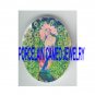 GLAMOUR FLAPPER LADYGREEN PEACOCK BIRD PORCELAIN CAMEO
