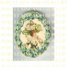 VICTORIAN IRISH GREEN HAT LADY FORGET ME NOT* UNSET PORCELAIN CAMEO CAB