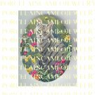 GREY TABBY CAT SPRING DAISY FLOWER* UNSET PORCELAIN CAMEO CAB