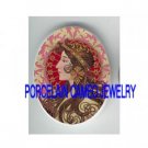 ALPHONSE MUCHA PINK LADY* UNSET PORCELAIN CAMEO CAB 18x25MM