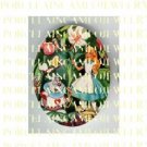 ALICE IN WONDERLAND RABBIT ROSE PORCELAIN CAMEO 18x25 MM