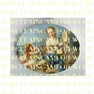 VICTORIAN GODDESS ANGEL CHERUB KITTY CAT SINGING * UNSET PORCELAIN CAMEO CAB