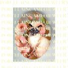 BLUE EYES SIAMESE CAT WITH ROSE  * UNSET PORCELAIN CAMEO CAB