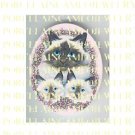 BIRMAN CAT FAMILY MOM 2 KITTY  PURPLE LILACS  * UNSET PORCELAIN CAMEO CAB