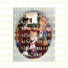 KITTY CAT PLAYING DRESSER MIRROR* UNSET PORCELAIN CAMEO CAB