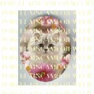 SILVER TABBY KITTY CAT PINK FLOWER * UNSET PORCELAIN CAMEO CAB
