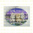 3 KITTY CAT ON FLOWER SWING MOON* UNSET PORCELAIN CAMEO CAB