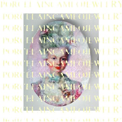 FRENCH QUEEN MARIE ANTOINETTE YOUNG IN PINK * UNSET PORCELAIN CAMEO CAB
