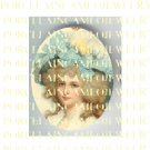 VICTORIAN FRENCH ROYAL BLUE LACE HAT LADY * UNSET PORCELAIN CAMEO CAB