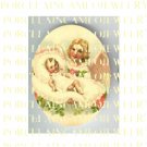 GUARDIAN ANGEL CHILD  BABY UNSET PORCELAIN CAMEO CAB